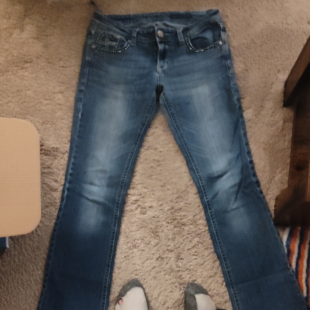 Grace Blue Flare Wide Leg Jeans with Natural Fading